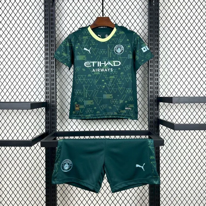 Manchester City Fourth Away Kids Kit Jersey+Shorts 2025/26