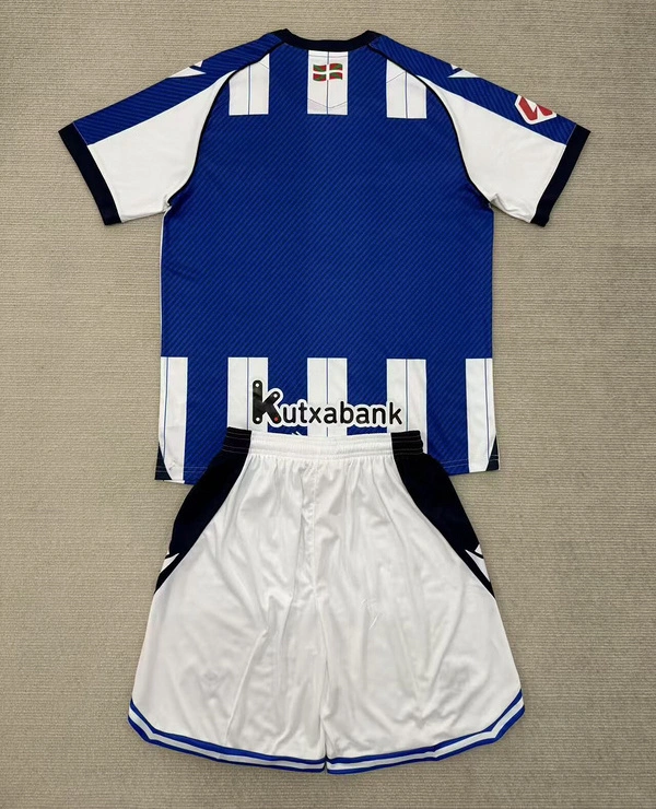 Real Sociedad Soccer Jersey Home Kids Kit Jersey+Shorts 2025/26