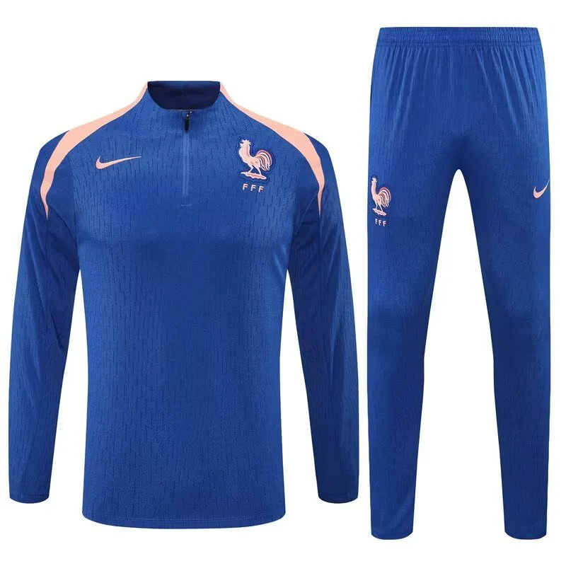 France Authentic Training Kit (Jacket+Pants) Blue 2025 - Player Version