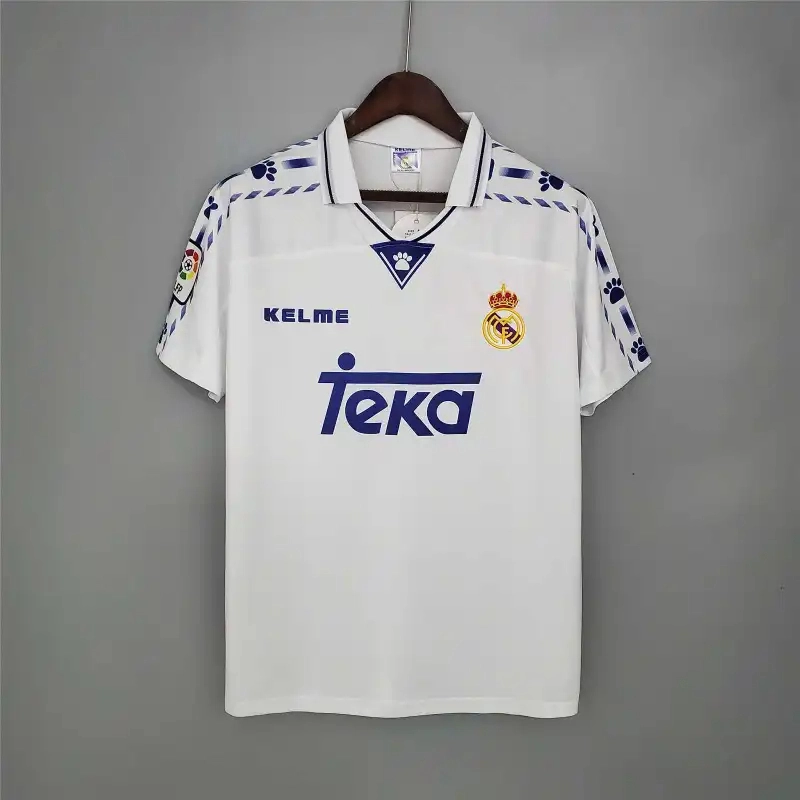 Real Madrid Retro Jersey Home Custom Soccer Shirt 1996-97