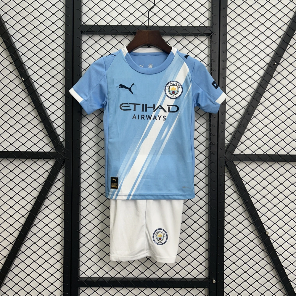 Manchester City Home Kids Kit Jersey+Shorts 2025/26