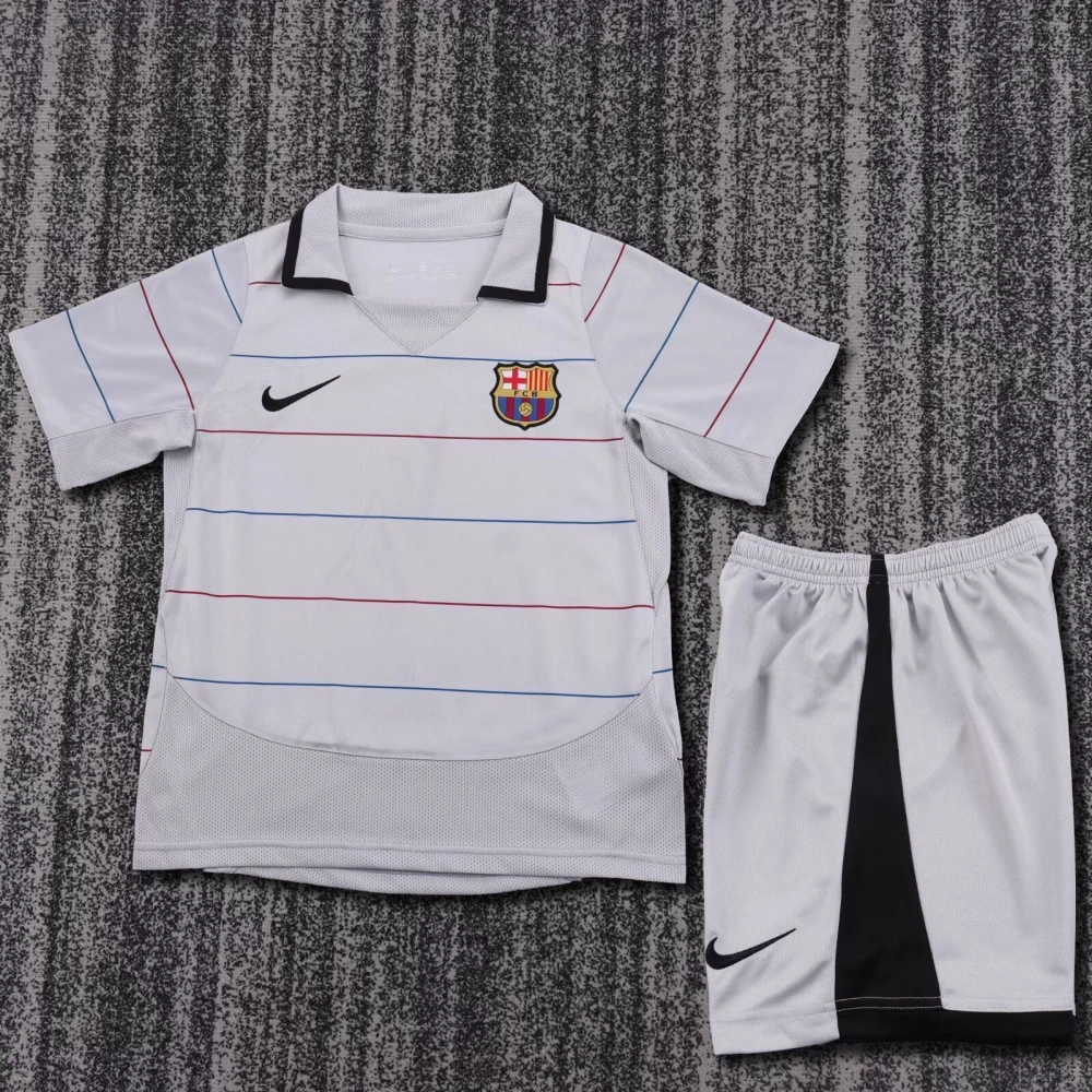 Barcelona Retro Jersey Away Kids Kit Jersey+Shorts 2003-04
