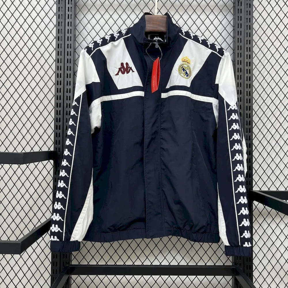 Real Madrid Windbreaker Jacket x Kappa OG Style Navy 2025-26