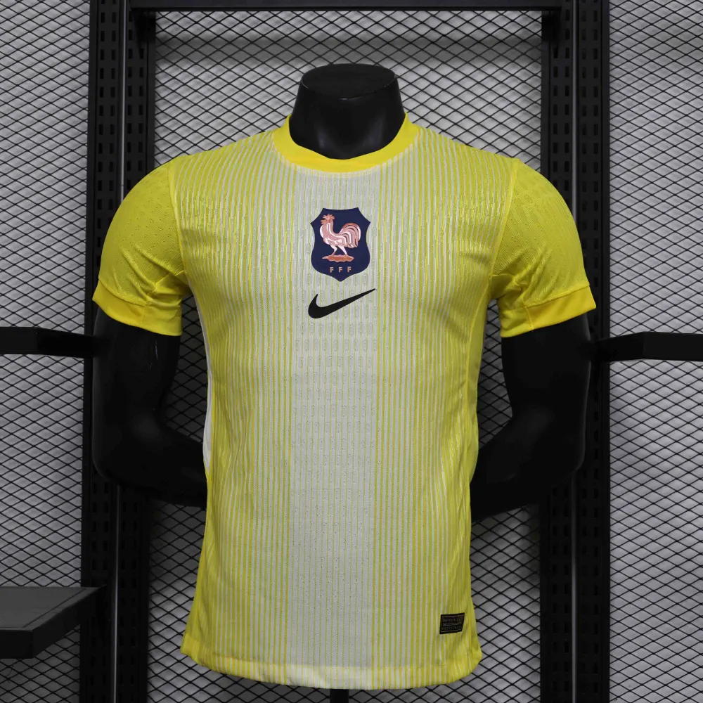 France Authentic Soccer Jersey Yellow Special Edition Shirt 2025