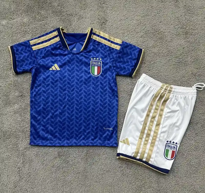 Italy Home Football Uniform Kids Kit Jersey+Shorts World Cup 2026