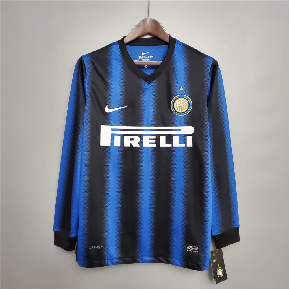 Inter Milan Jersey Custom Home Retro Soccer Jersey Long Sleeve 2010/11