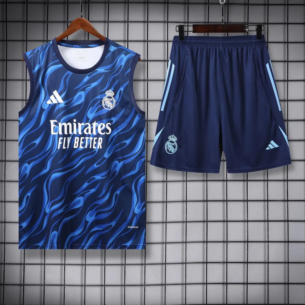 Real Madrid Sleeveless Training Kit Blue 2025/26