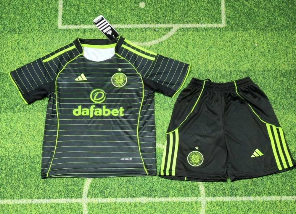 Celtic Soccer Jersey Away Kids Kit Jersey+Shorts 2025/26
