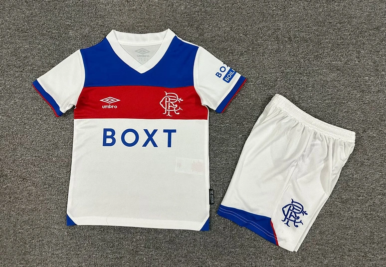 Rangers FC Soccer Jersey Away Kids Kit Jersey+Shorts 2025/26