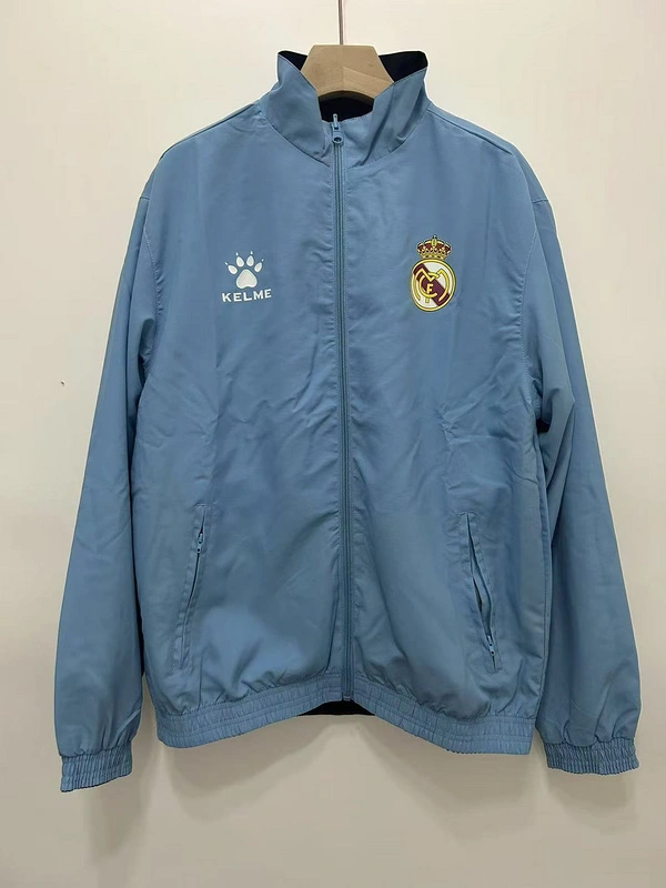 Real Madrid Retro Reversible Double-Sides Windbreaker Jacket White 1997-98