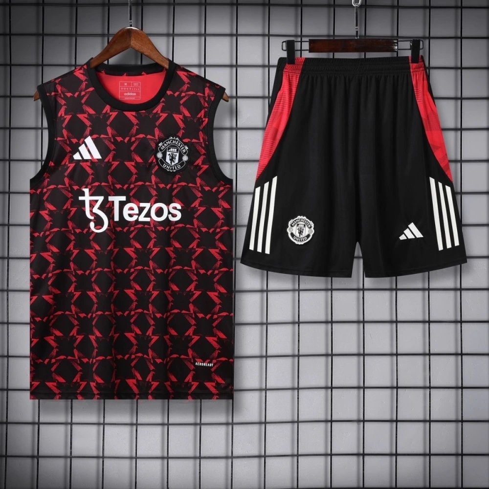 Manchester United Sleeveless Training Kit Black&Red 2025/26