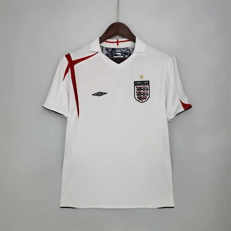 England Retro Soccer Jersey Home Custom Shirt World Cup 2006