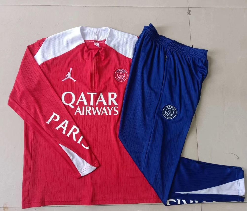 Kids PSG Authentic Training Kit (Sweatshirt+Pants) Red 2025/26 - Player Version