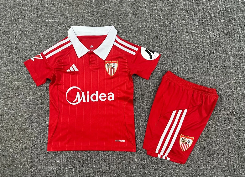 Sevilla FC Soccer Jersey Away Kids Kit Jersey+Shorts 2025/26