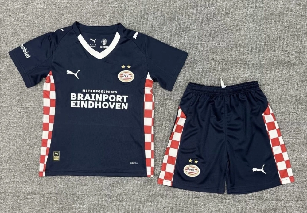 PSV Eindhoven Football Jersey Away Kids Kit Jersey+Shorts 2025/26