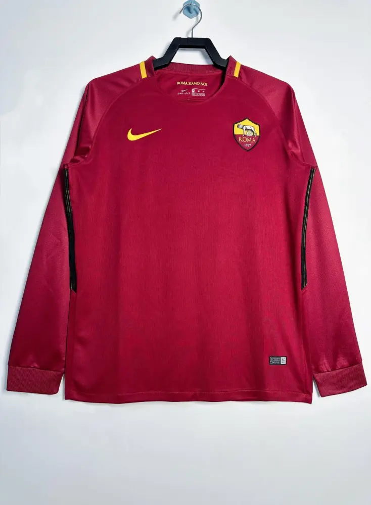 Roma Retro Soccer Jersey Home Long Sleeve Custom Shirt 2017/18