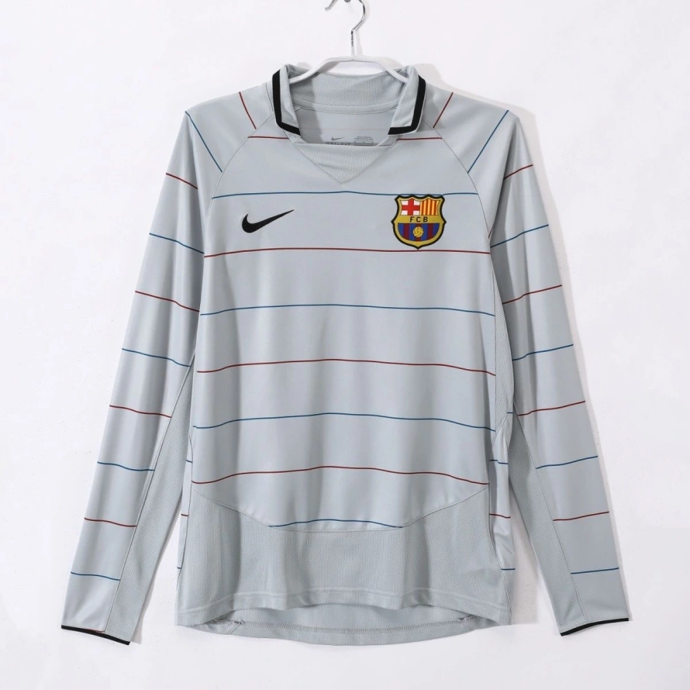 Barcelona Retro Jersey Away Long Sleeve Soccer Shirt 2003-04