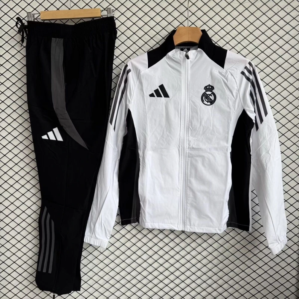 Real Madrid Windbreaker With Pants White 2025-26