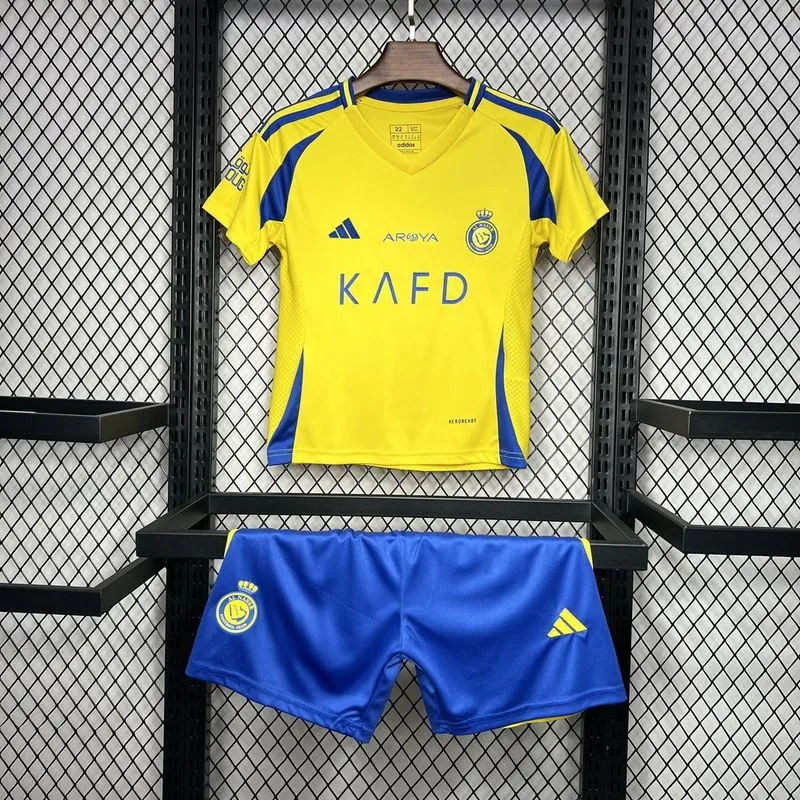 Al Nassr Soccer Jersey Home Kids Kit Jersey+Shorts 2024/25