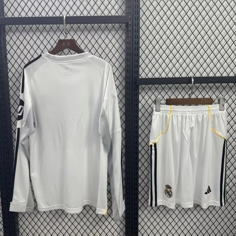 Real Madrid Soccer Jersey Home Kids Kit Long Sleeve Jersey+Shorts 2025/26