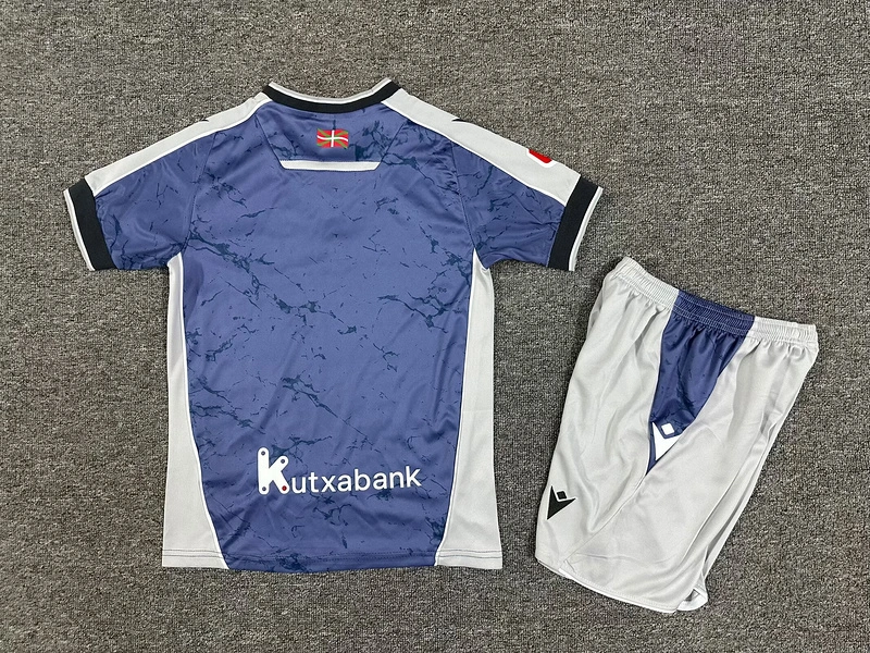 Real Sociedad Soccer Jersey Away Kids Kit Jersey+Shorts 2025/26