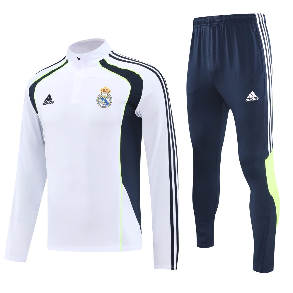 Real Madrid Authentic Training Kit (Sweatshirt+Pants) White 2025/26 - Player Version