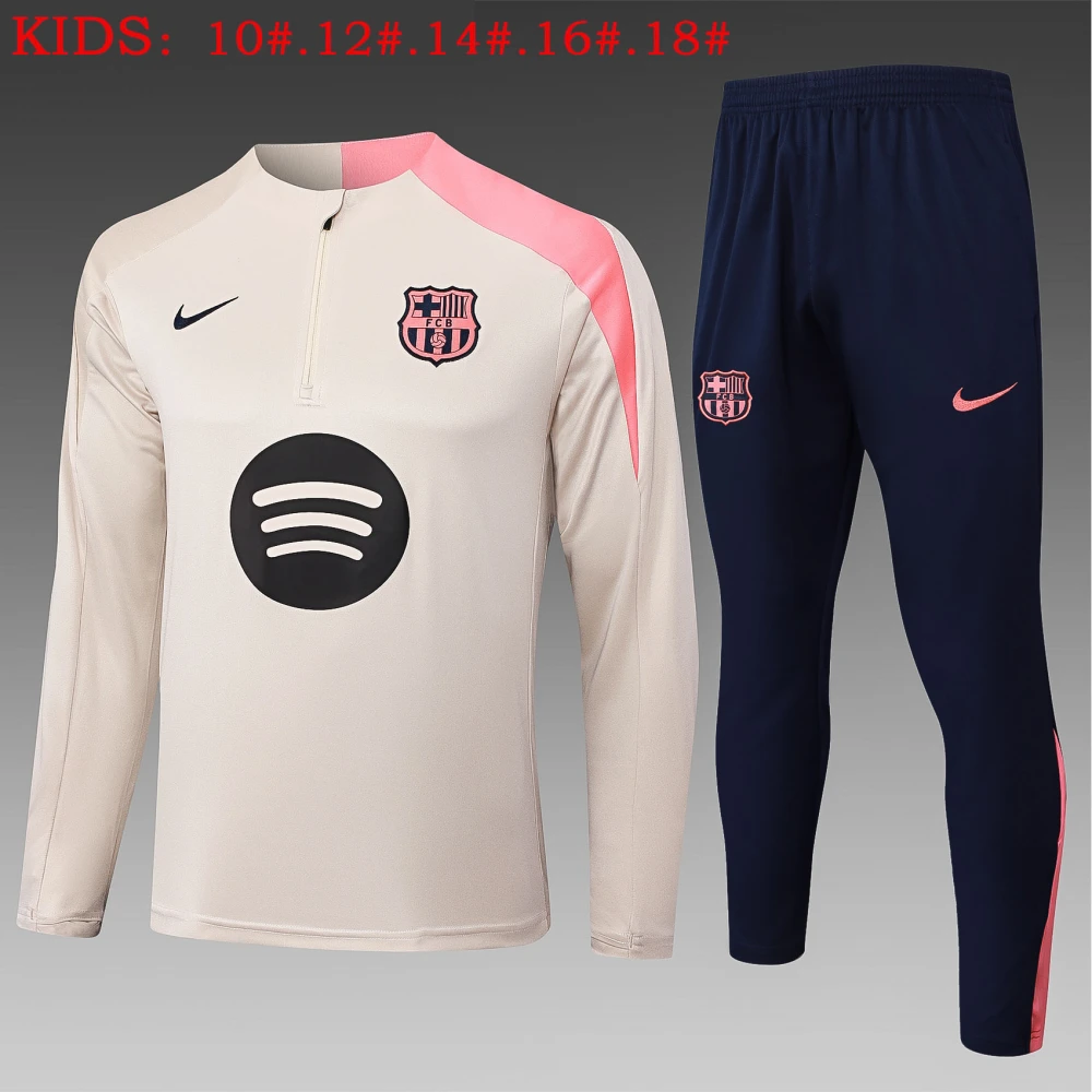 Kids Barcelona Training Kit (Sweatshirt+Pants) Beige 2025/26