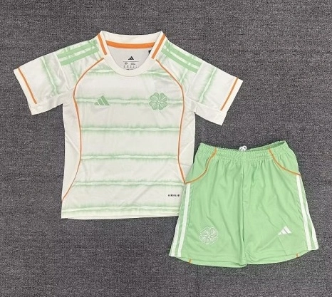 Celtic Soccer Jersey Third Away Kids Kit Jersey+Shorts 2025/26 - No Sponsor