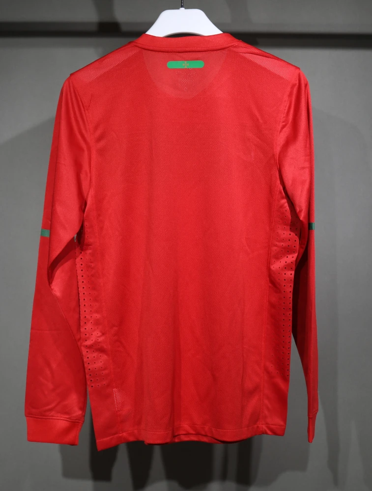 Portugal Retro Authentic Soccer Jersey Home Long Sleeve Shirt World Cup 2010