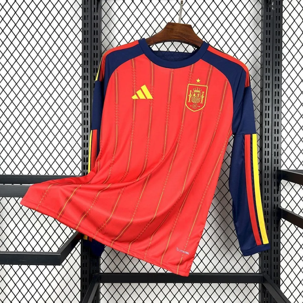 Spain Soccer Jersey Home Long Sleeve Custom Shirt World Cup 2026