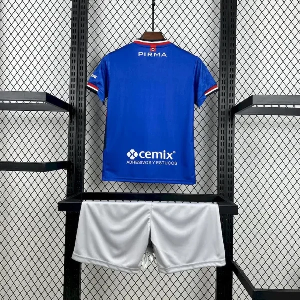 Cruz Azul Soccer Jersey Home Kids Kit Jersey+Shorts 2025/26 - With Sponsor