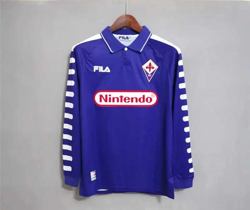 Fiorentina Retro Soccer Jersey Home Long Sleeve Custom Shirt 1998/99