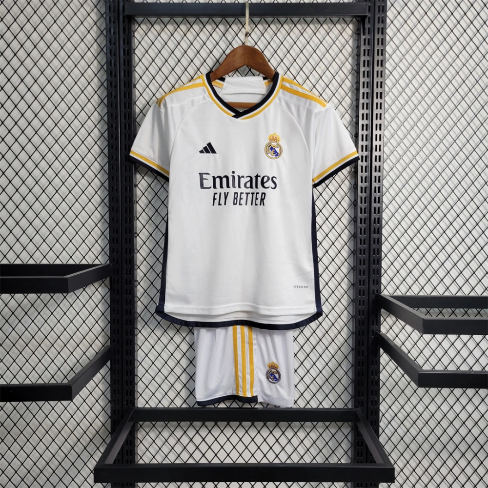 Real Madrid Soccer Jersey Home Kids Kit Jersey+Shorts 2023/24