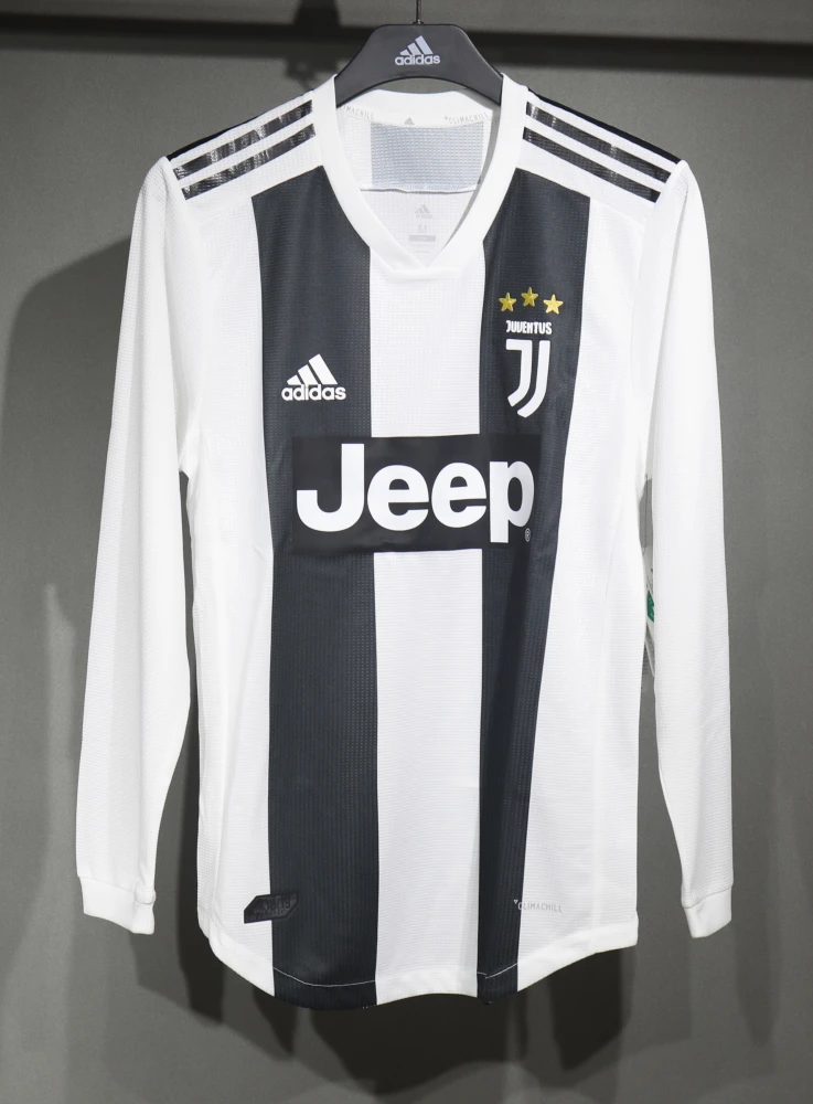 Juventus Retro Authentic Soccer Jersey Home Long Sleeve Shirt 2018-19