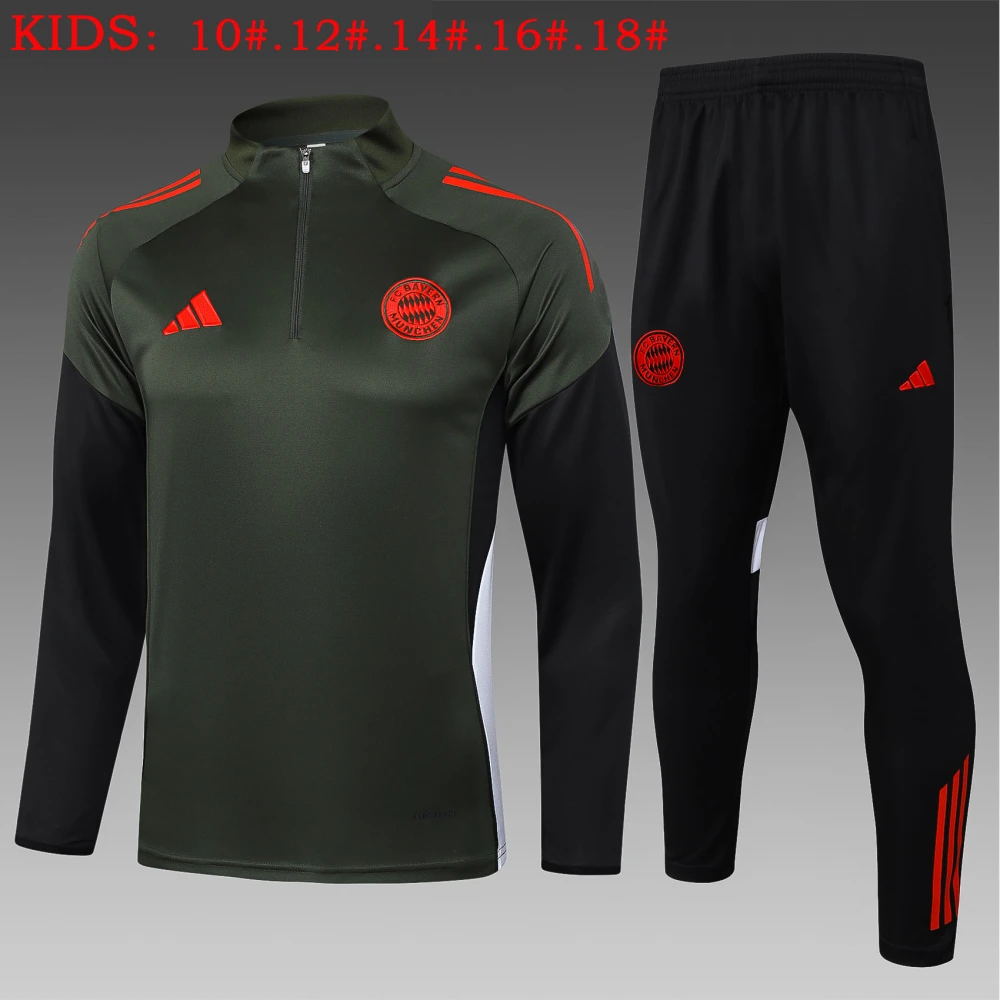 Kids Bayern Munich Training Kit (Sweatshirt+Pants) Deep Green 2025/26