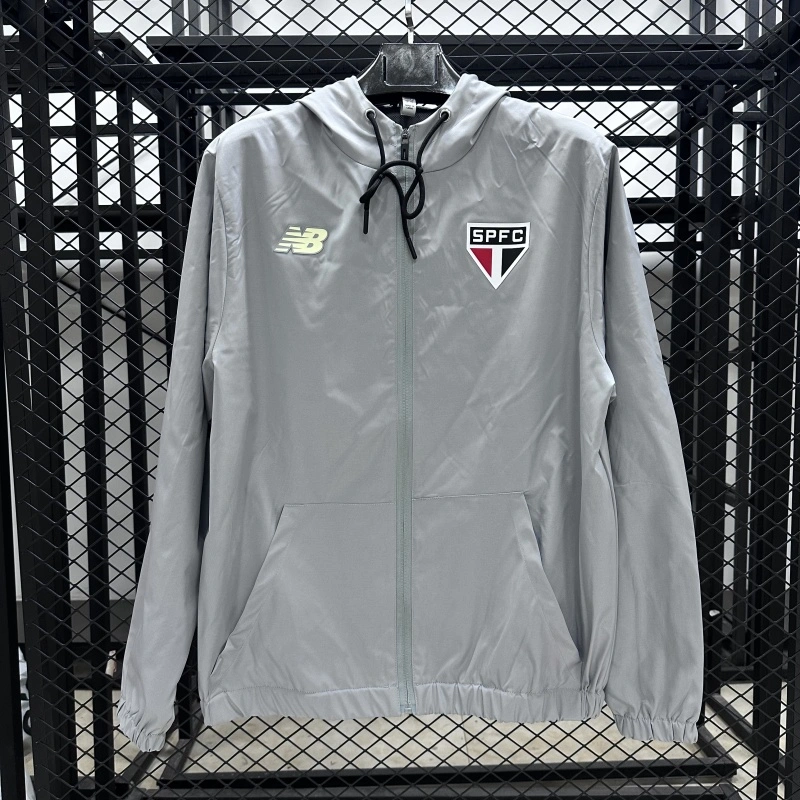 Sao Paulo FC Windbreaker Jacket Black Gray 2025