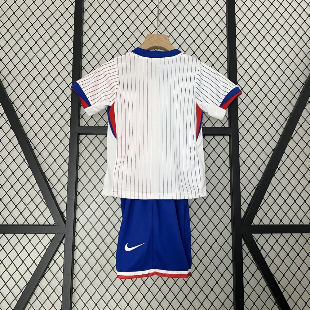 France Away Football Uniform Kids Kit Jersey+Shorts EURO 2024