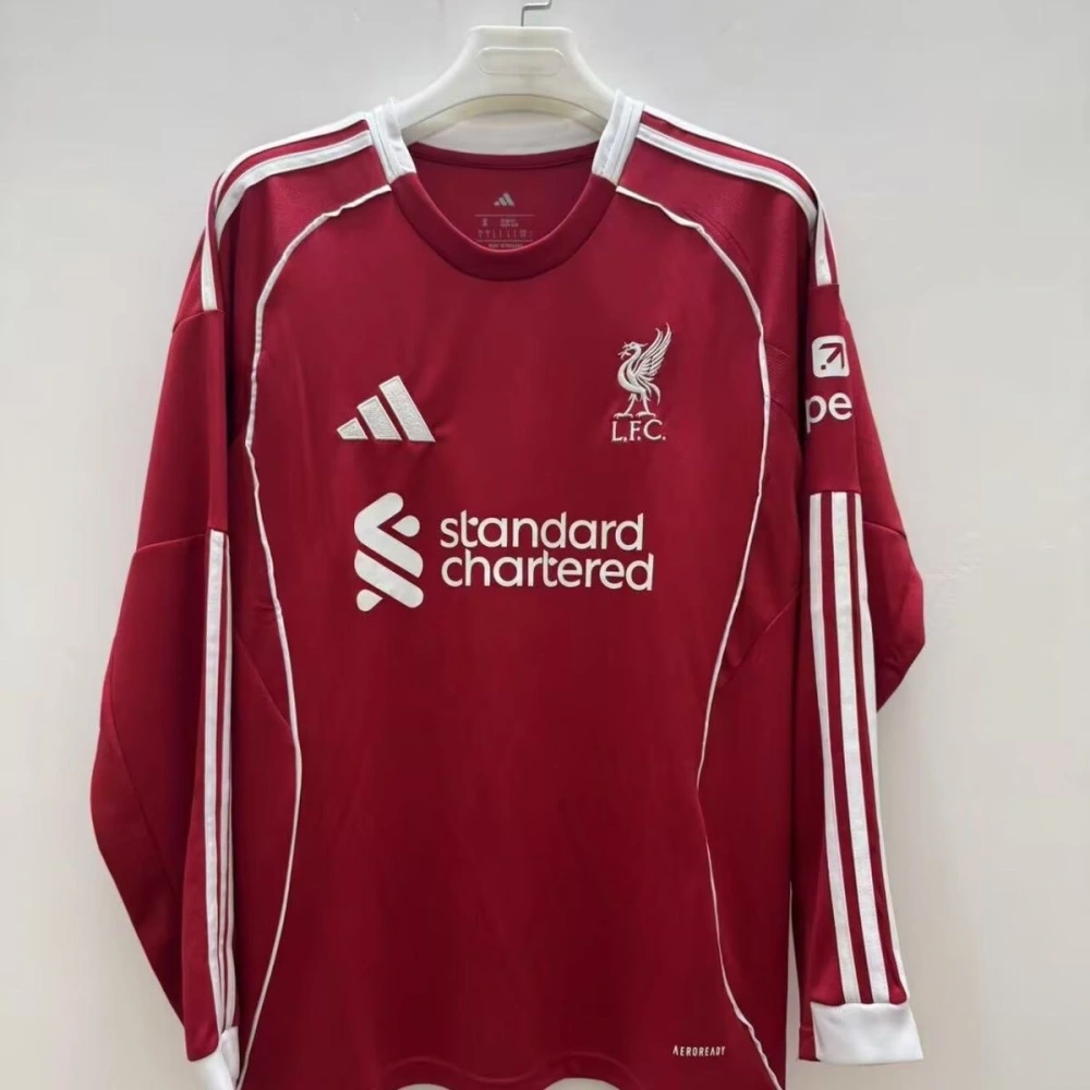 Liverpool Football Jersey Home Long Sleeve Custom Shirt 2025/26