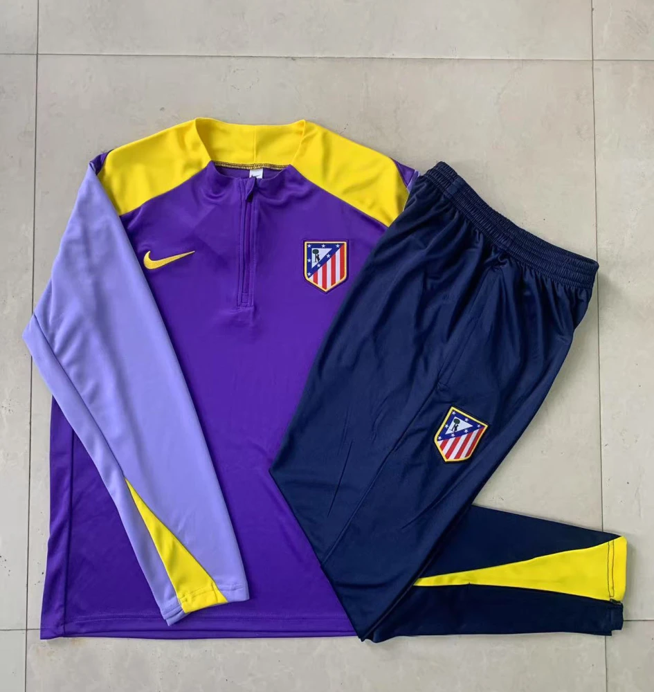 Kids Atletico Madrid Training Kit (Sweatshirt+Pants) Purple 2025/26