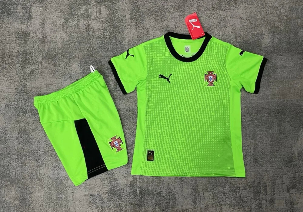 Portugal Goalkeeper Football Uniform Kids Kit Jersey+Shorts 2025
