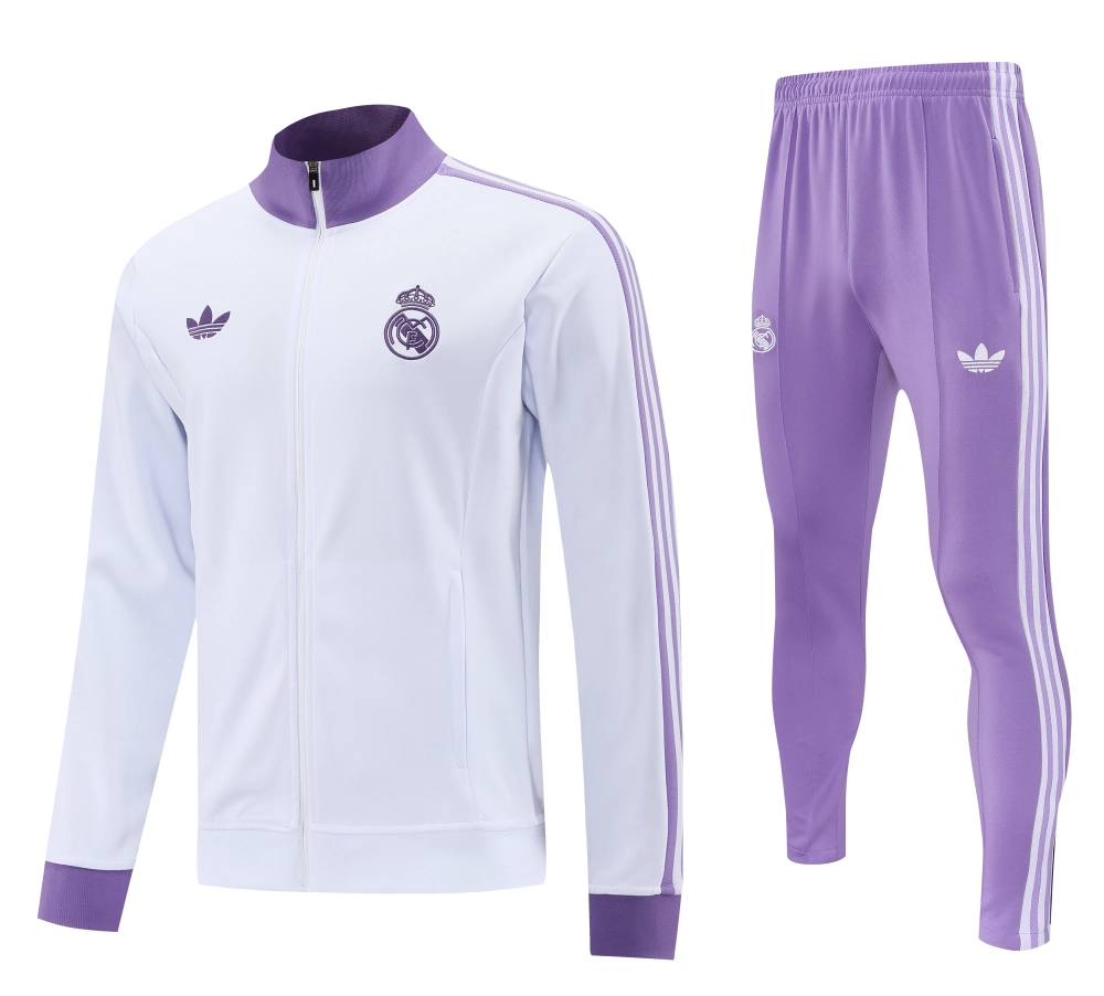 Real Madrid Training Kit (Jacket+Pants) White&Purple 2025/26