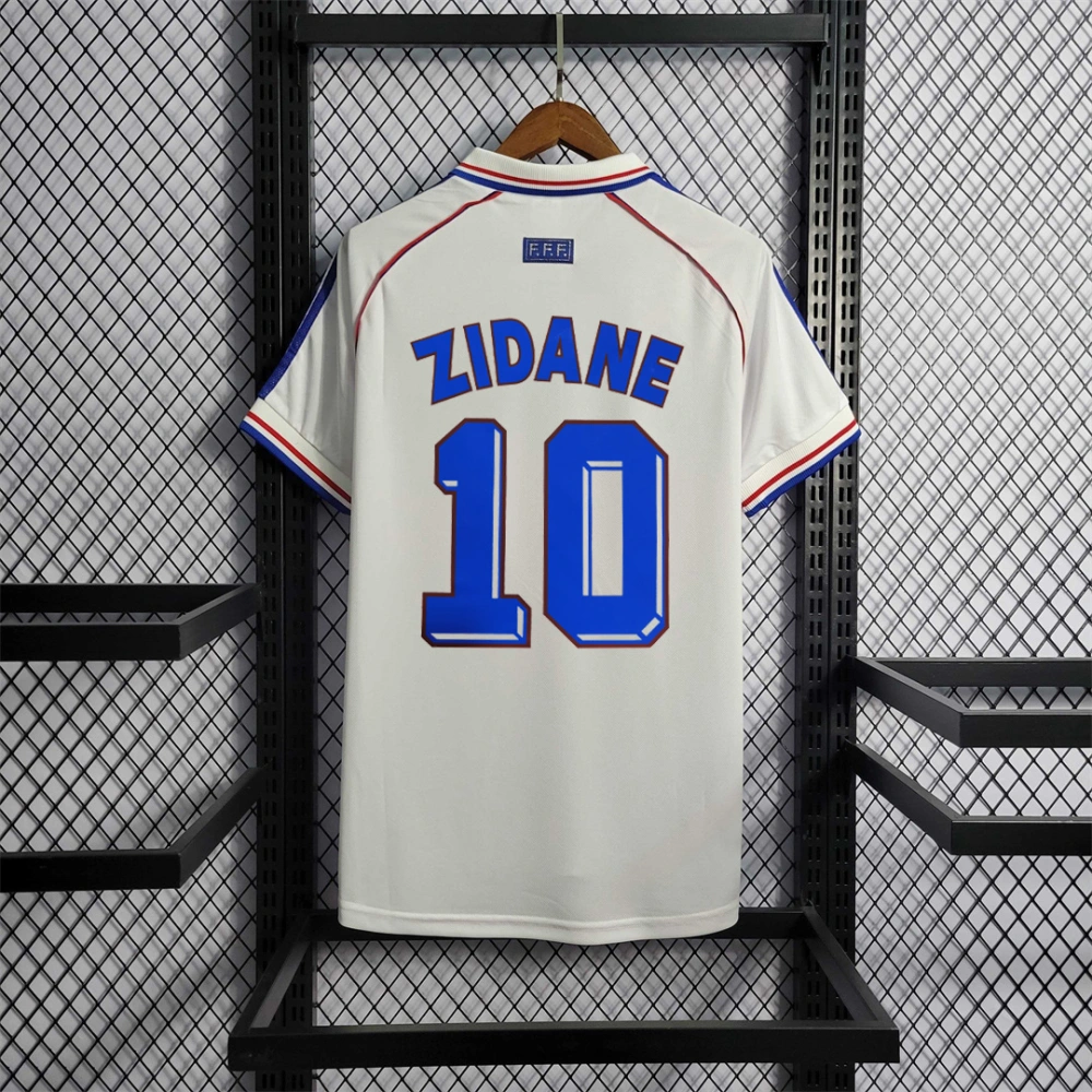 Zidane#10 France Retro Soccer Jersey Away Shirt World Cup 1998