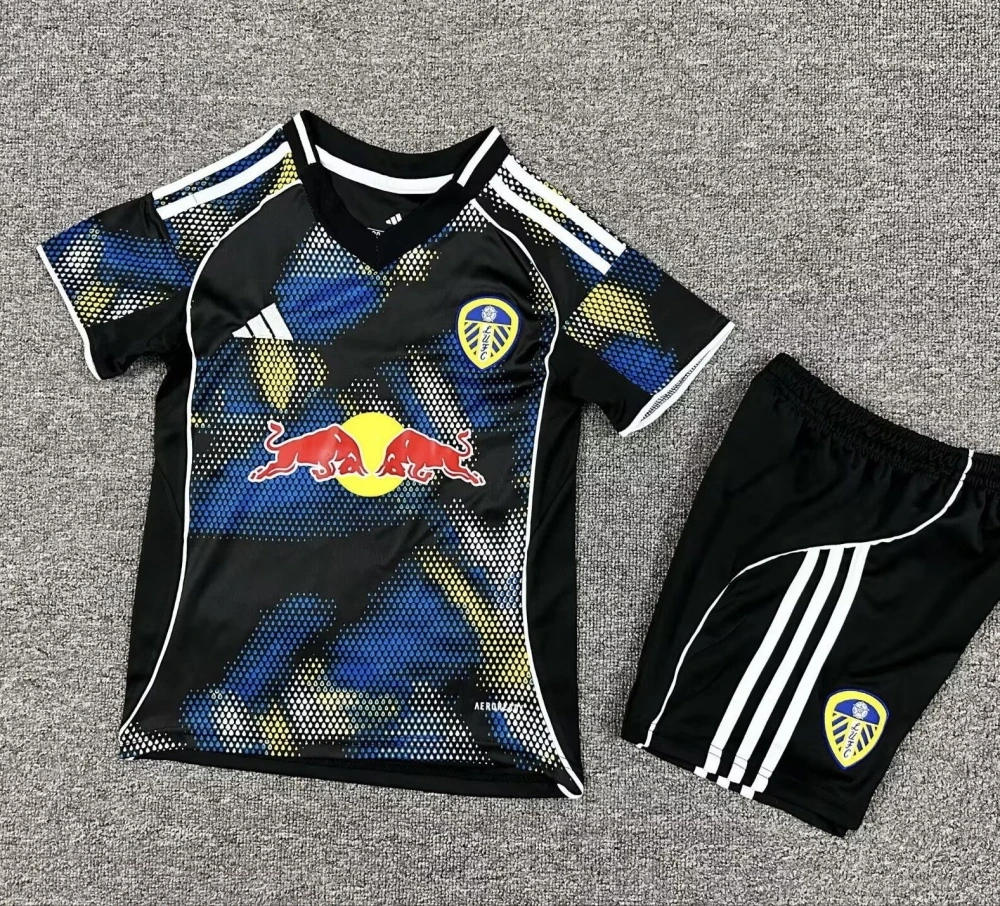 Leeds United Football Jersey Third Away Kids Kit Jersey+Shorts 2025/26