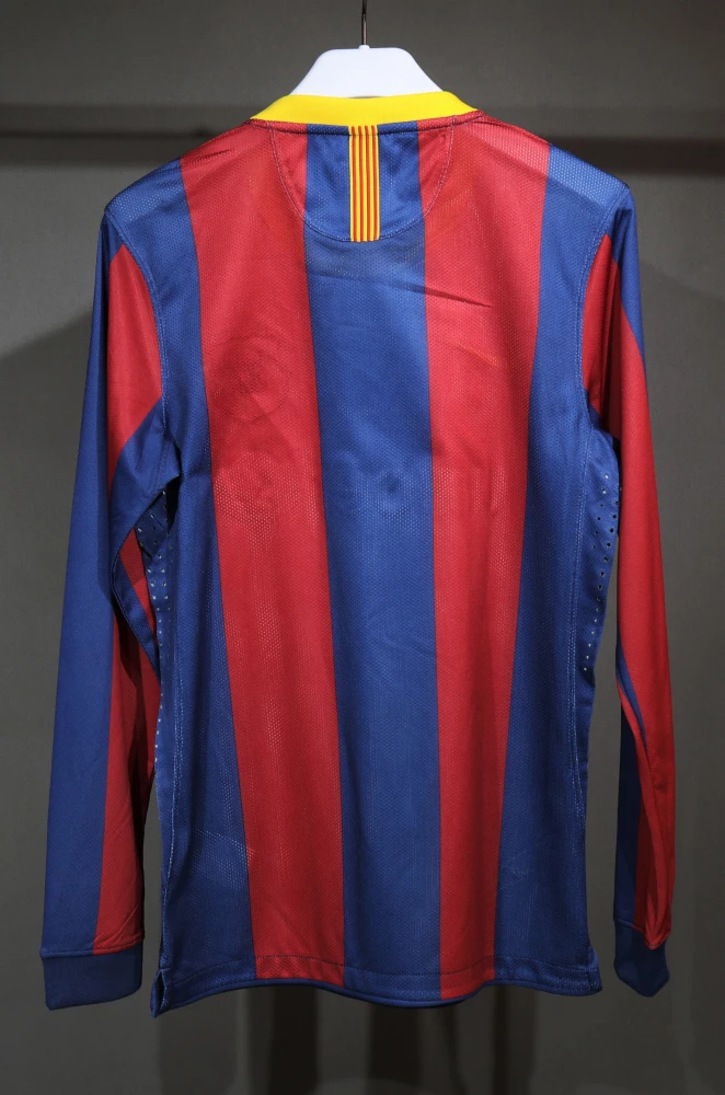 Authentic Barcelona Retro Jersey Home Long Sleeve Soccer Shirt 2010-11