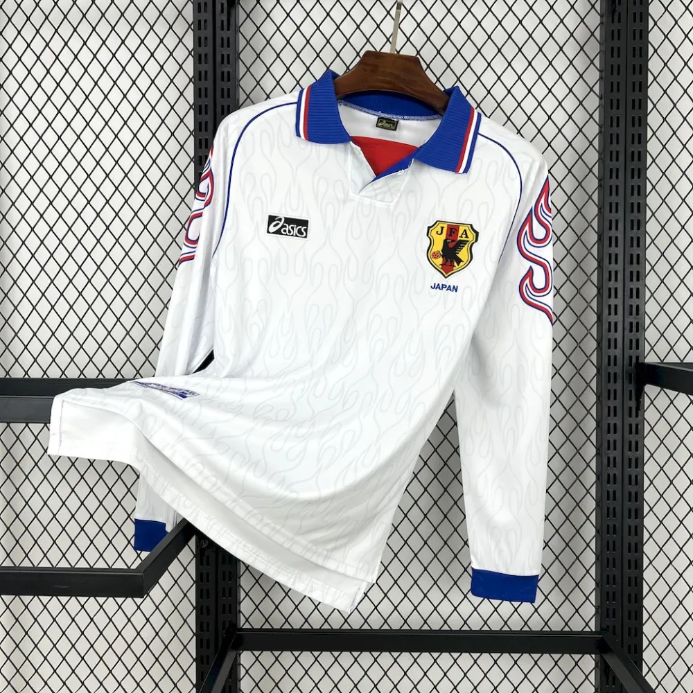Japan Retro Soccer Jersey  Away Custom Long Sleeve Shirt 1998
