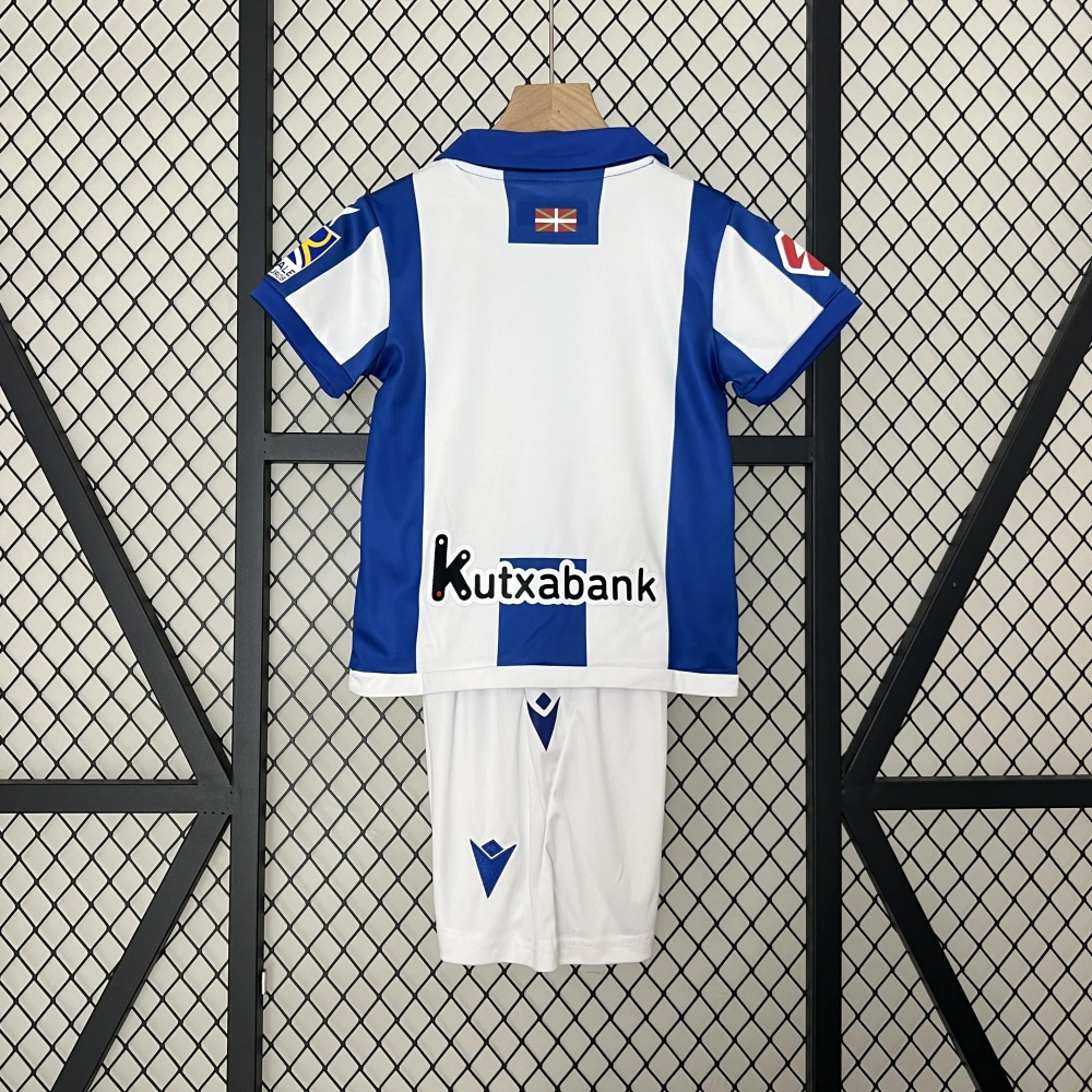 Real Sociedad Soccer Jersey Home Kids Kit Jersey+Shorts 2024/25