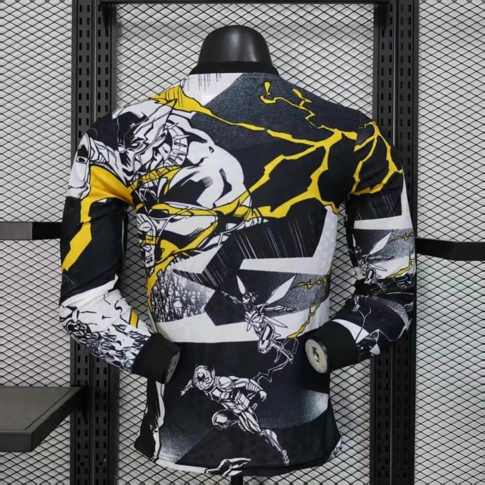 Real Madrid Authentic Soccer Jersey Pre-Match Marvel Long Sleeve Shirt 2025/26