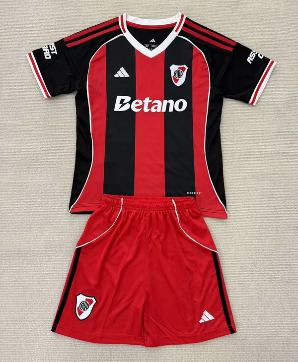 River Plate Soccer Jersey Away Kids Kit Jersey+Shorts 2025/26 - With Sponsors