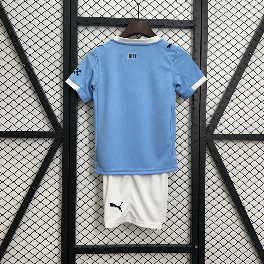 Manchester City Home Kids Kit Jersey+Shorts 2025/26