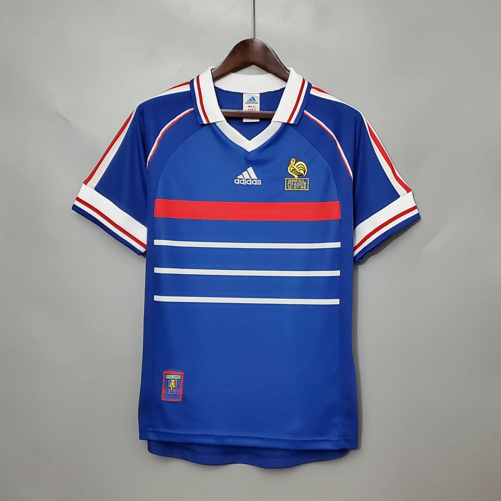 France Retro Soccer Jersey Home Custom Shirt 1998